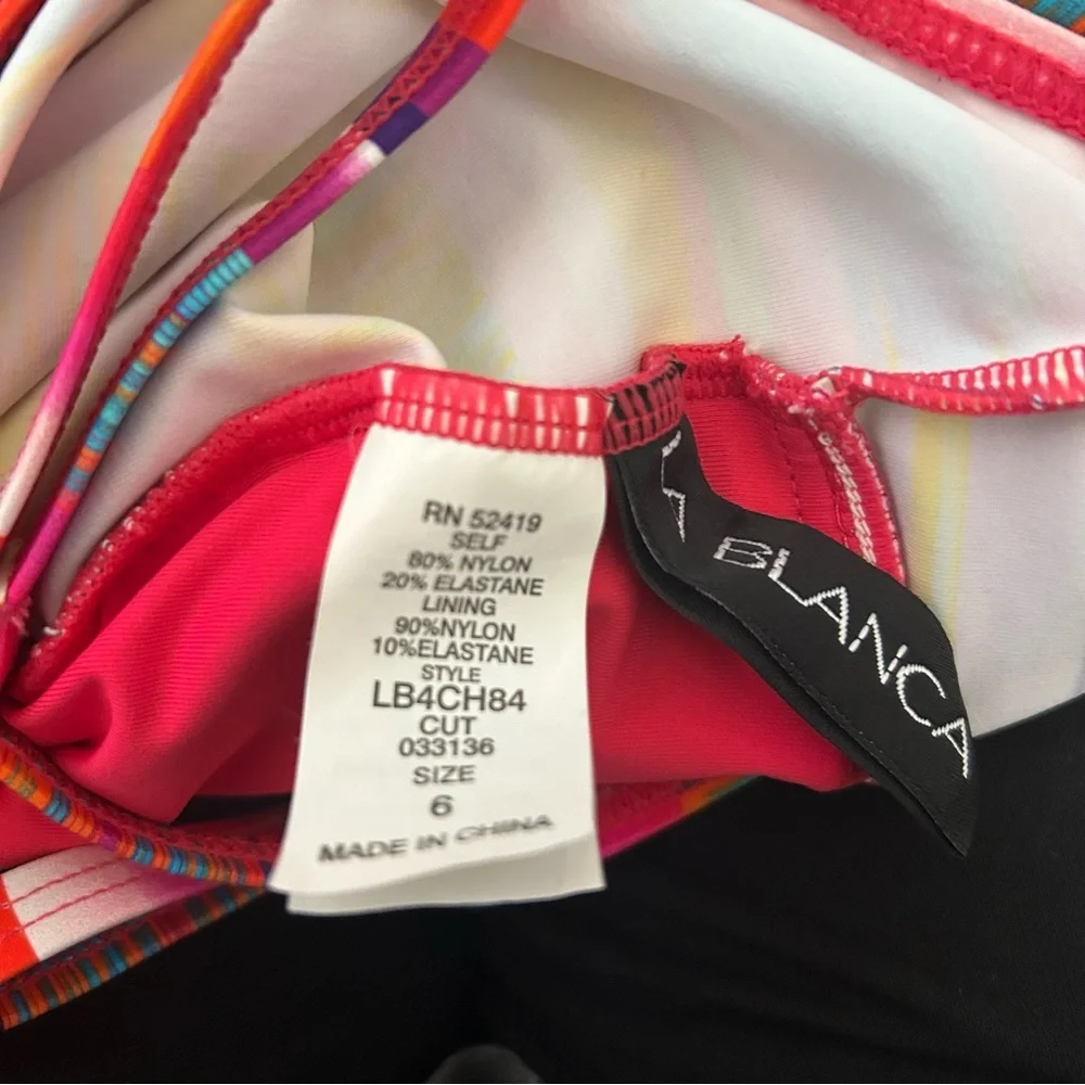 La Blanca Multicolor Tankini | Size 6